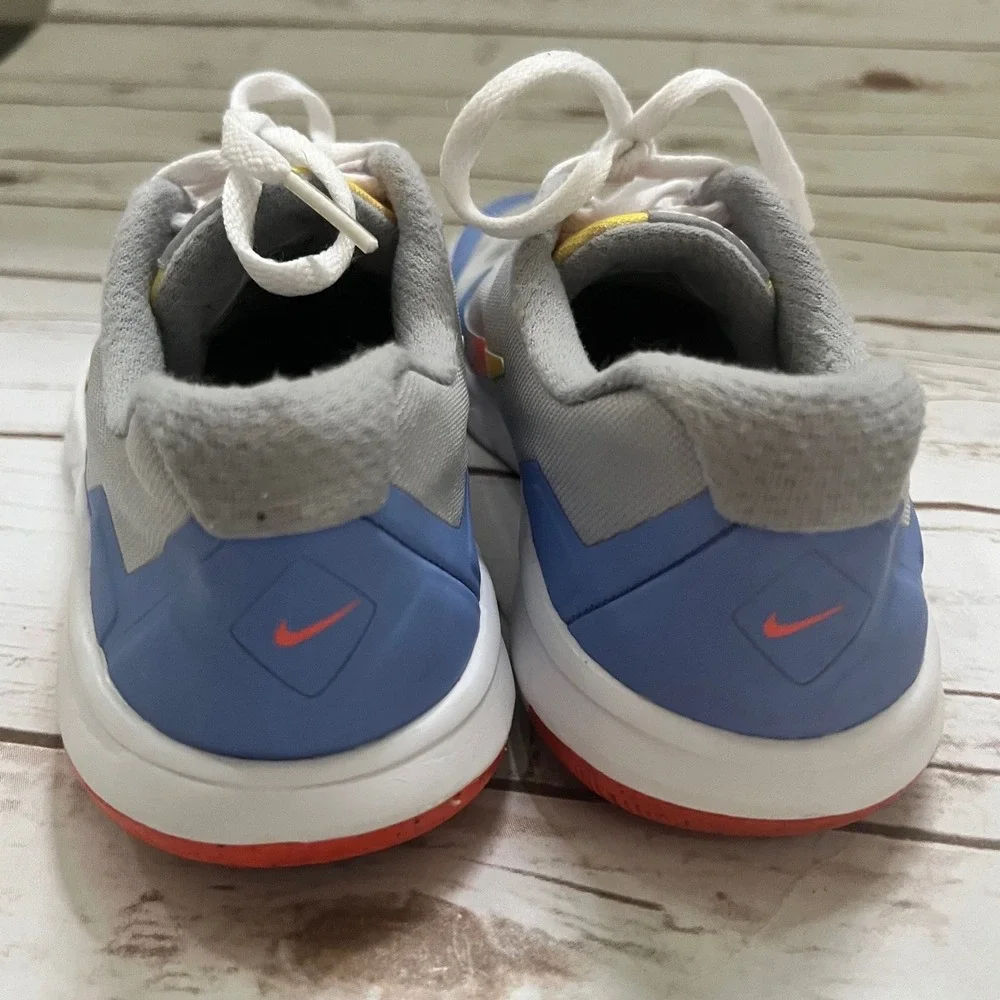 Nike Flex Experience 4 Wolf Grey Blue Orange Running Shoes 749822-048 6.5Y/W8